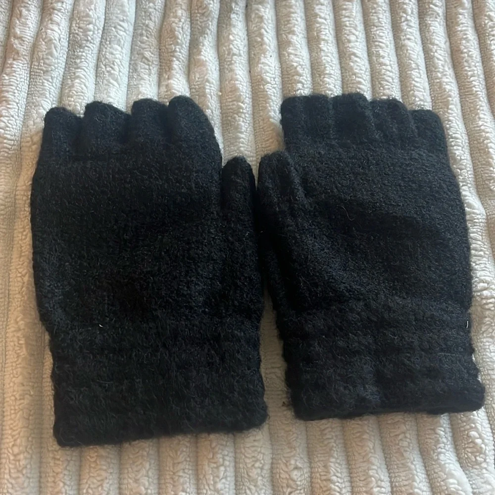 Fleece Flip Mittens Black